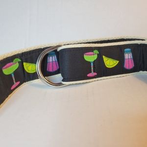 Douglas Paquette Belt Margarita Salt Lime Pink Green Size Small Jimmy Buffet